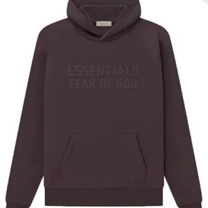 🔥NWT AUTHENTIC ESSENTIALS Fear of God Dark Plum Hoodie - Size Medium